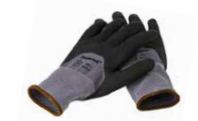 PROFERRED BLACK NITRILE / GRAY LINER WITH PALM DOTS GLOVE M (6 PAIR)