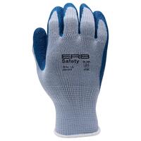 SF00-ERB14404 244-510 String Gloves Latex Coated Crinkle Finish, Blue. 7 (SM).