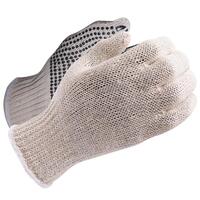 343-310 String Gloves with PVC Dots on One Side, Natural. 7 (SM).