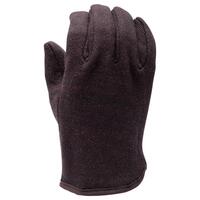 336-011 Cotton/Poly Brown Jersey Gloves with Red Lining. 9 (LG).
