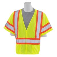 S682P Type R, Class 3 Mesh Safety Vest with Contrasting Trim, Hi Viz Lime, XL.