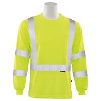9503IFR Type R, Class 3 Inherent Flame Resistant Long Sleeve T-shirt, Hi Viz Lime, 4X.