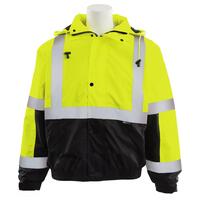 W106 Type R, Class 3 Bomber Jacket with Black Bottom, Fleece Lined, Hi Viz Orange, 2X.