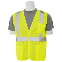 S362P Type R, Class 2 Economy Mesh Safety Vest with Pockets, Hi Viz Lime, XS.