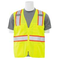 S149 Type R, Class 2 Contrasting Trim Safety Vest, Hi Viz Lime, 3X.