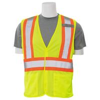 S322 Type R, Class 2 Mesh Break-Away Safety Vest with Contrasting Trim, Hi Viz Lime, 2X.
