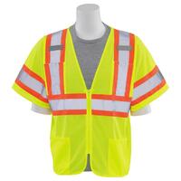 S683P Type R, Class 3 Mesh Safety Vest with Contrasting Trim, Hi Viz Lime, 3X.
