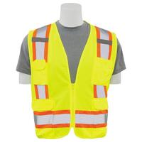 S380 Type R, Class 2 Surveyor Safety Vest Solid Front, Mesh Back, Hi Viz Orange, 2X.