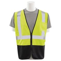 S363PB Type R, Class 2 Economy Mesh Zip Front Safety Vest with Black Bottom, Hi Viz Orange, LG.