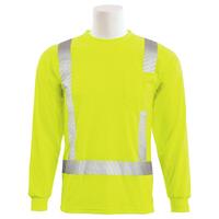 9007SEG Type R, Class 2 Birdseye Mesh Long Sleeve T-Shirt with Segmented Tape, Hi Viz Orange, 2X.