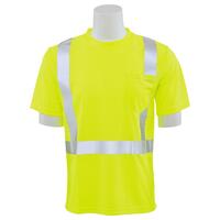 9006SUV50 Type R, Class 2 Birdseye Mesh Short Sleeve T-Shirt with UPF Protection, Hi Viz Lime, MD.