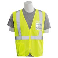 S363ID Type R, Class 2 Mesh Zipper Safety Vest with ID Pocket, Hi Viz Orange, 5X.