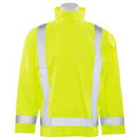 S373D Type R, Class 3 Oversized Rain Jacket with Detachable Hood, Hi Viz Orange, XL/2X.