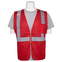 S863P Non-ANSI Mesh Zip Front Safety Vest, Blue, 3X.