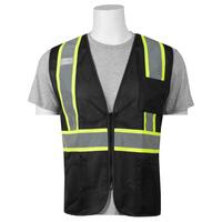 S863C Non-ANSI Mesh Safety Vest Black, 4X.