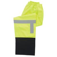 S373PTB Class E Rain Pants with Black Bottom, Hi Viz Lime, MD.