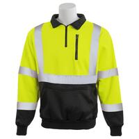W379B Type R, Class 3 Quarter-Zip Sweatshirt with Black Bottom, Hi Viz Lime, 5X.