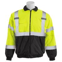 W105 Type R, Class 3 Bomber Jacket with Black Bottom, Polyfill, Hi Viz Orange, 3X.