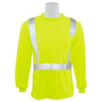 9007S Type R, Class 2 Birdseye Mesh Long Sleeve T-Shirt, Hi Viz Orange, 5X.