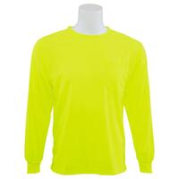 9007 Non-ANSI Birdseye Mesh Long Sleeve T-Shirt, Hi Viz Lime, LG.